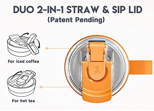 Image of Meoky 40oz Tumbler with Handle, Stainless Steel Travel Mug with 2-in-1 Straw and Sip Lid, Vacuum Insulated Coffee Mug, 100% Leak Proof, Keeps Cold for 34 Hours or Hot for 10 Hours (Maple)