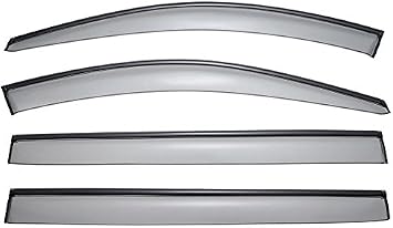 WellVisors Window Visors Wind Deflectors Compatible with Mercedes-Benz X164 GL-Class 2007-2012 with Black Trim Rain Guards 3-847MB005