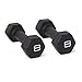 CAP Barbell Neoprene Coated Dumbbell (Pair), 8 lb, Black