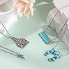 WAINIS 6PCS Western Necklaces for Women Layered Navajo Pearl Necklace Turquoise Cow Lightning Horseshoe Pendant Necklace Cowgirl Boho Set #5