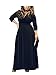 Little Beauty Women's Plus Size V Neck 3/4 Sleeves Evening Party Long Lace Dresses Black L