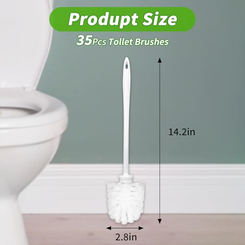 Image of 35pcs Toilet Brush Pack Long Handled Heavy Duty Commercial Toilet Brush Without Holder Disposable Toilet Brush Set
