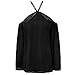 Strapless T-shirt,Laimeng Women Fashion Irregular Strapless Chiffon T-shirt (L, Black)