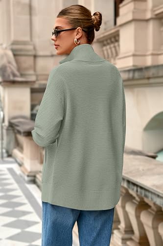 Image of PRETTYGARDEN Womens Long Sleeve Zip Up Ribbed Cardigan Sweaters