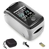 ChoiceMMed Oxygen Meter Finger Pulse Oximeter with Respiration Count - Bluetooth Pulse Oximeter - Continuous Recording of SpO2, PR, RR, Perfusion Index with Plethysmograph - Compatible with APP and PC