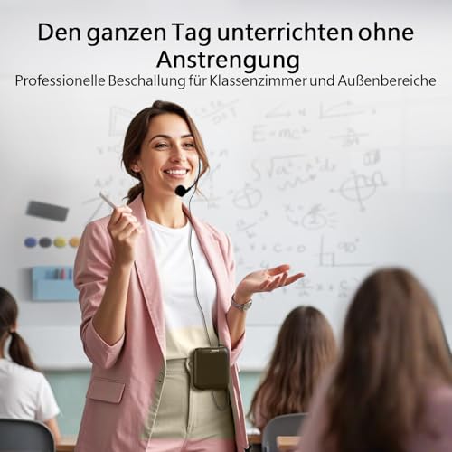 Norwii Sprachverstärker, PA-Endstufen, Tragbares Mini-Kabelmikrofon-Headset für Lehrer im Klassenzimmer und bei Vorlesungen im Freien, Unterricht, Reiseleiter, USB-C-aufladbar