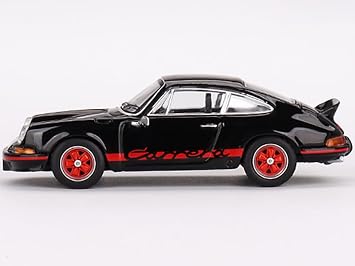 911 Carrera RS 2.7 Black with Red Stripes Limited Edition to 4800 pieces Worldwide 1/64 Diecast Model Car by True Scale Miniatures MGT00688