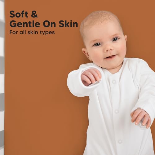 Image of KeaBabies 2-Pack Baby Crib Sheets for Boys, Girls, 52x28 Fitted (Rust) | Viscose Derived from Bamboo, Toddler Bed Sheets Neutral, Fitted Crib Mattress Sheet for Standard Baby Bedding, Soft, Cozy