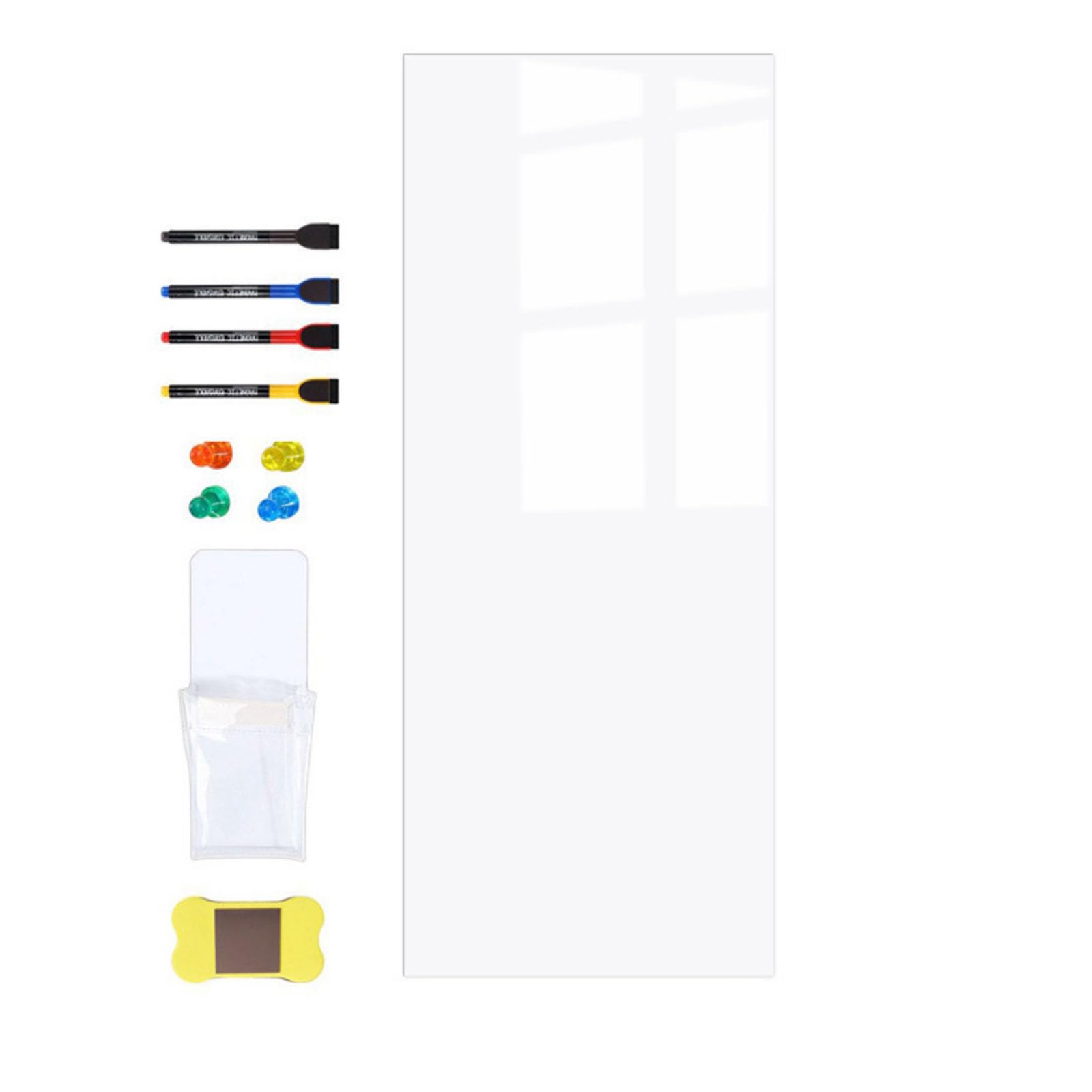 Magnetic Chalkboard 40 x 101cm Magnetic Arch Wall Decal Removable Self Adhesive Blackboard Wallpaper Peel and Stick Chalk Board for Home Playroom Classroom (White, Rectangle)