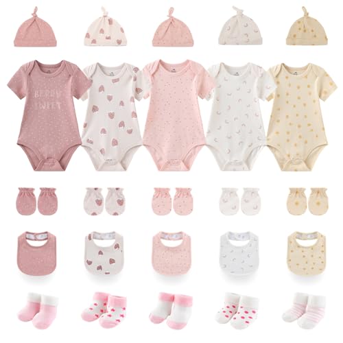 Miki fox - Miki fox Newborn Baby Layette Gift Set - 25-Piece Infant Boy Girl Clothes Essentials and Accessories (3-6 Months) (5% Off Amazon Deal)
