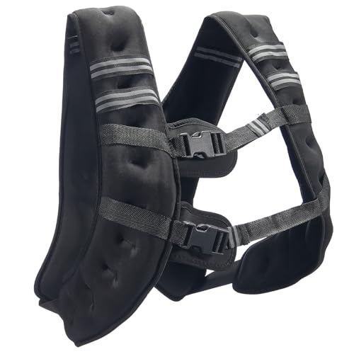 Happybuy Weighted Vest, 30 lbs Weight, Reflective Stripe, Adjustable Buckle, Body Weight Vest, for Men Women, Workout Equipment, for Strength Training, Running, Jogging, Fitness, Weight Loss