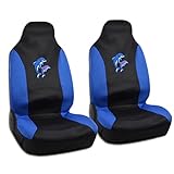 2 Pc Blue Dolphin 2 Tone Integrated High back Seat Covers for CAR SUV VAN
