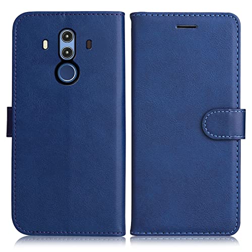 DENDICO Cover per Huawei Mate 10 PRO, Premium Portafoglio PU Custodia in PU Pelle, Flip Libro TPU Bumper Caso per Huawei Mate 10 PRO, Blu Navy