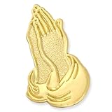 PinMart's Gold Praying Hands Religious Lapel Pin – Polished Faith Accessory for Prayer, Hats, Jackets, Backpacks, Church or Spiritual Events, Meaningful Gifts, and Devotional Wear – 1 Piece