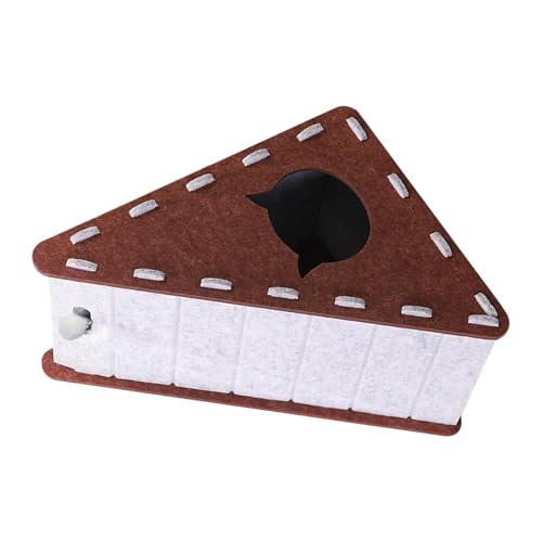 Bothyi Triangle Cat Scratcher Cat Scratching Board Felt Pet Accessory Practical with Interactive Hole for Indoor Cats Scratching Pad