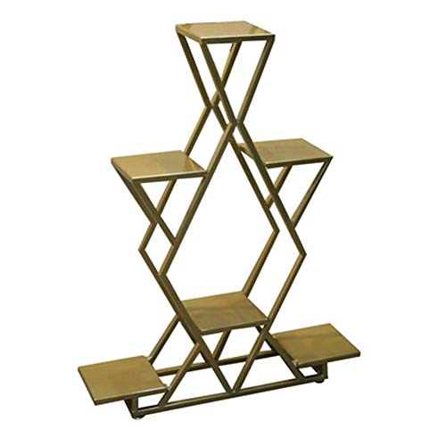 WAJI Net red indoor wrought iron flower stand Milk tea shop living room decorative flower pot stand Green radish sapphire potted shelf-2