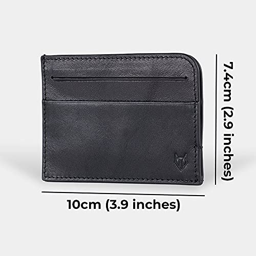 Bozok Leather Card Holder Front Pocket Slim Minimalist Wallet Card Case (Black)4