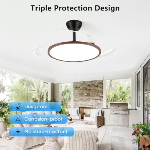 liangeight 48'' Retractable Chandelier Ceiling Fan, Black by liangeight - Used condition - Image 9