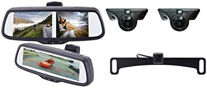 EchoMaster PMK-73BS Blind Spot Elimination Kit 3 Camera's and 3 inpute Rearview Mirror system 1x PMM-7333-PL, 2x PCAM-BS1-NSET, PCAM-10L