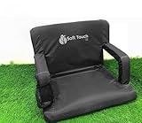 Soft Touch Extra Wide Stadium Seats for Bleachers | Stadium Chairs for Bleachers with Back Support | Bleacher Seats with Backs and Cushion … (Black)