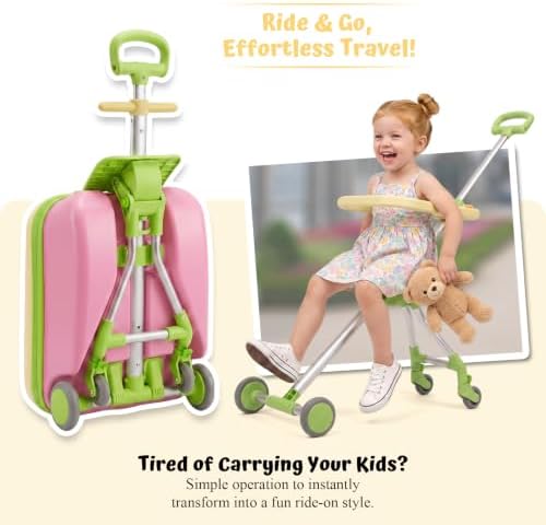 Ride-On Suitcase for Kids, 3-in-1 Suitcase with Detachable Cart — 사진 6