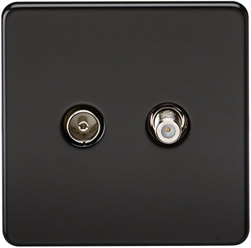 Knightsbridge SF8900MB Screwless Dual Voltage Shaver Socket in Matt Black, 5.0 mm*148.5 mm*47.5 mm