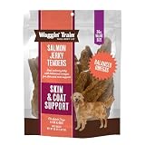 Waggin' Train Salmon Jerky Dog Treats for Skin and Coat Support, Made with 100% Real Salmon, No Grains and No Artificial Flavors or Colors, High Protein Dog Treat, Easily Digestible, 36 oz. Pouch