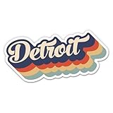 Squiddy Detroit Layered Retro Style - Vinyl Sticker Decal for Phone, Laptop, Water Bottle (3' Wide)