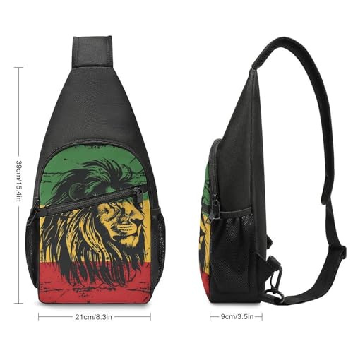 Lion Reggae Jamaica Crossbody Bags for Women Men Sling Bag Bakpack Shoulder Bag Travel Hiking Daypack2