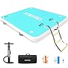 Inflatable Floating Dock,Inflatable Dock Platform,6/8/10ft Air Dock Platform Floating Island Raft,Non-Slip Air Dock Platform with Detachable Ladder for Pool Beach Ocean