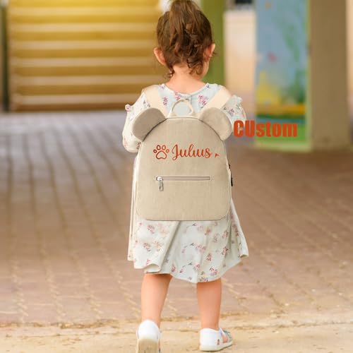 Pekdi Personalized Backpack with Name Embroidered Corduroy Backpack Monogram Cute Bear Book Bag with Embroidery Pattern Lightweight Daypack Casual Travel Bag for Sports Dance Gym2