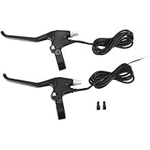 Diohce Brakes Lever, 2 Wires Left & Right Electric Universal Motorcycle Black Clutch Brake Handle Lever Perch Replacement Parts 1 Pair
