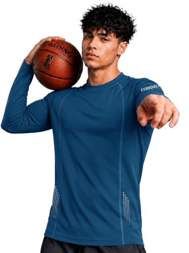 Image of EYEBOGLER Men's Full Sleeve Round Neck Activewear T-Shirt | Dry Fit Sports Top for Gym, Running & Training | Breathable Stretch Fabric | Athletic Fit for Workout & Outdoor Activities
