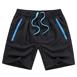 IQYU Sportshorts voor heren, effen, fitnessshorts, beachshort, boardshorts, trainingsshorts met trekkoord, ademend, vrijetijdsshort, fietsbroek, stretchmateriaal, hardloopshort, functionele shorts