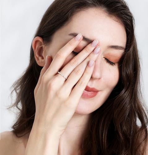 TIGRADE Eternity Ring Oval Milgrain Cubic Zirconia Anniversary Stacking Ring CZ Wedding Band for Women Size 3-133