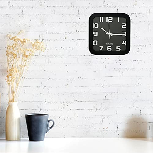 Andstar Square Wall Clock 9.5 Inch Quartz Movement Silent No Ticking Modern Wall Clock Easy To Read Home Living Room Bedroom Kitchen Office Clock(Black) #TOP6