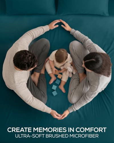 Image of Utopia Bedding Queen Sheet Set 4 Piece Soft Sheets - Teal