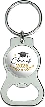 Graphics & More Class of 2026 Graduation Cap Keychain with Bottle Cap Opener