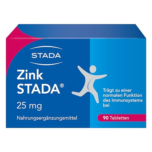 Zink STADA 25 mg - hochdosiertes Nahrungsergänzungsmittel zur Unterstützung des Immunsystems und für Knochen, Haut, Haare und Nägel - 1 x 90 Tabletten