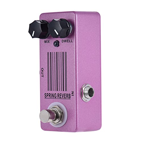 POENVFPO MOSKY MP-51 Mini Pédale d'effet de Guitare à Réverbération à Ressort, Construction en Métal, True Bypass, Contrôle de Mixage Réglable, Indicateur LED pour Guitare électrique