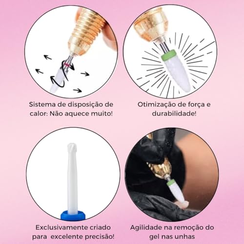 Broca Small Ball M Cerâmica Lixar Unhas de Gel Fibra Vidro