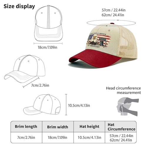 US 250TH Anniversary Hat 250 Years of Freedoms 1776-2026 Trucker hat Cycling — view 3