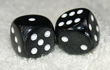 Black Marbled Dice Pair