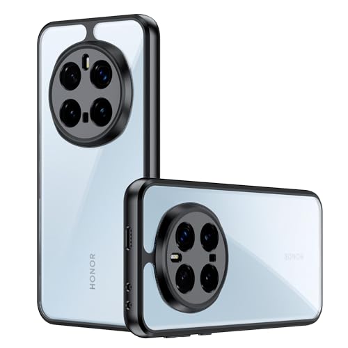 Lemxiee Hülle für Honor Magic 7 Pro hülle mit Anti-Fingerabdruck und Absturzsicherung und rutschfest Flexibles Silikon + Transparentes Acryl Schutzhülle Handyhülle
