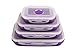 Aquiv Silicone Collapsible Lunch Container Box with Lid, Food Storage, Set of 4 Pcs, Purple