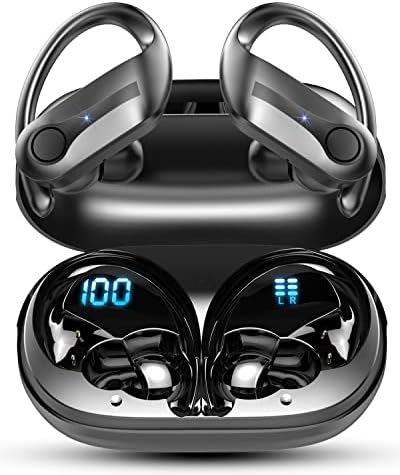Wireless Earbuds, Sports Bluetooth 5.3 Headphones, Bluetooth Earbuds with Mic, in Ear Wireless Earphones Noise Cancelling Headphones, Ear Buds with Earhooks IP7 Waterproof 48H for Running