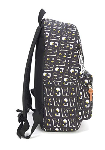 Mochila Escolar Feminina Juvenil Snoopy preta 46004