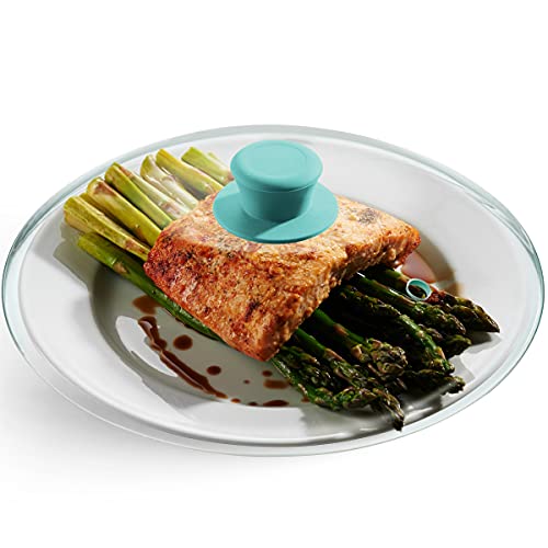 Godinger Microwave Plate Cover Lid With Easy Grip Handle, Safe Tempered Glass, Microwave Food Cover, Splatter Cover Guard #TOP3