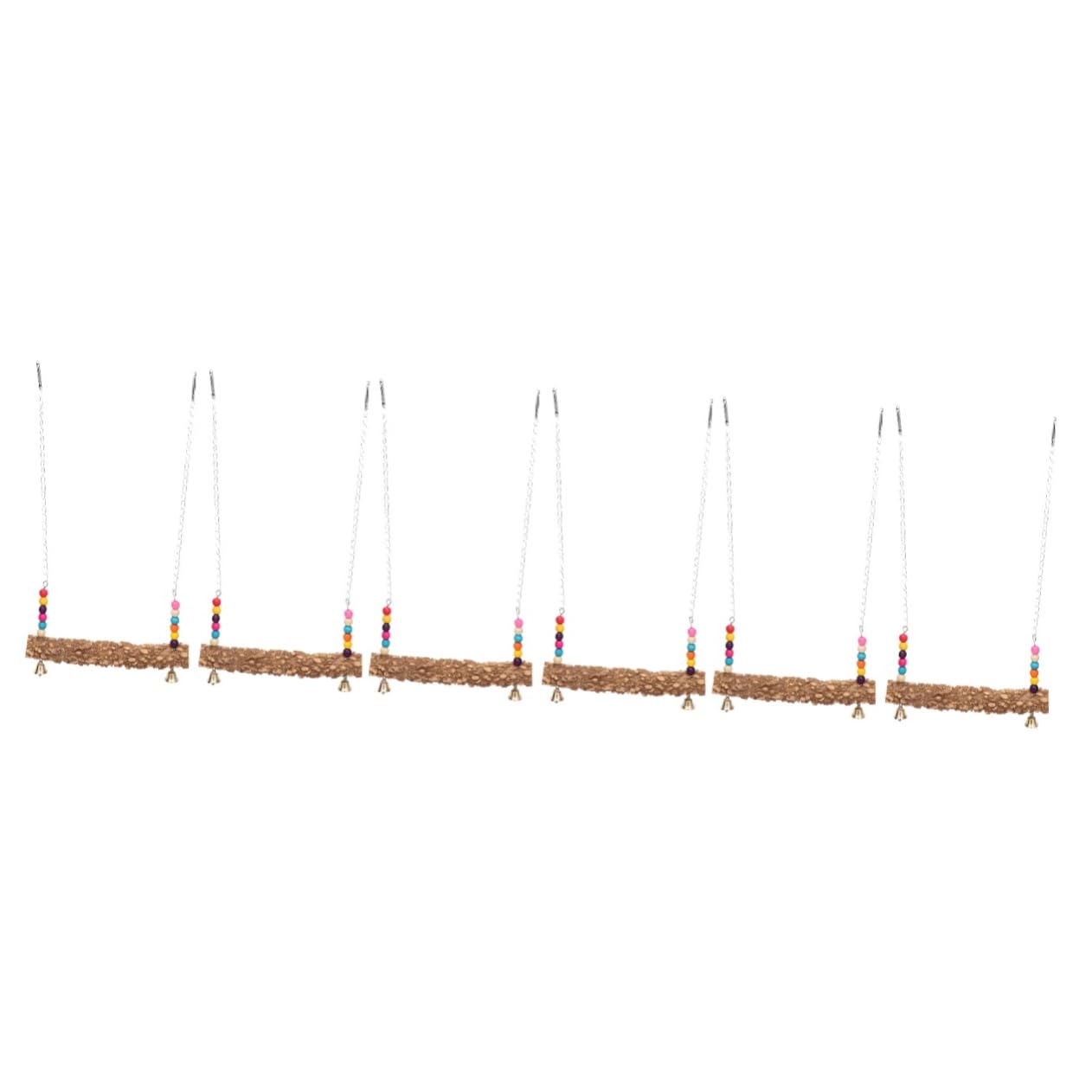 POPETPOP 6 Pezzi Giocattolo Altalena Per Uccelli Pappagallo Altalena In Legno Uccelli All'Aperto Asta In Piedi Gabbia Per Uccelli Fornitura Gallina Pesce Persico Stand Pollo In Legno Stand