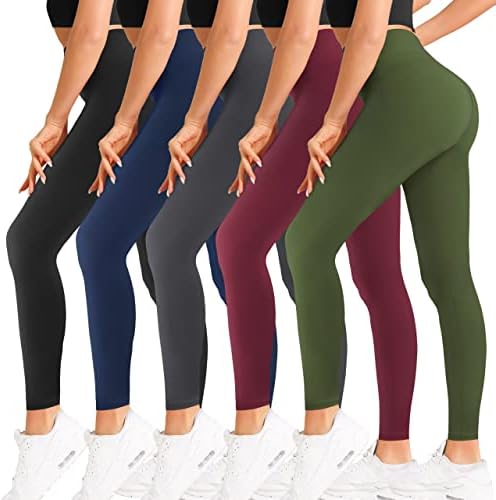 Natural Feelings High Waisted Leggings for Women Pack Tummy Control Athletic Yoga Pants Opaque Slim
